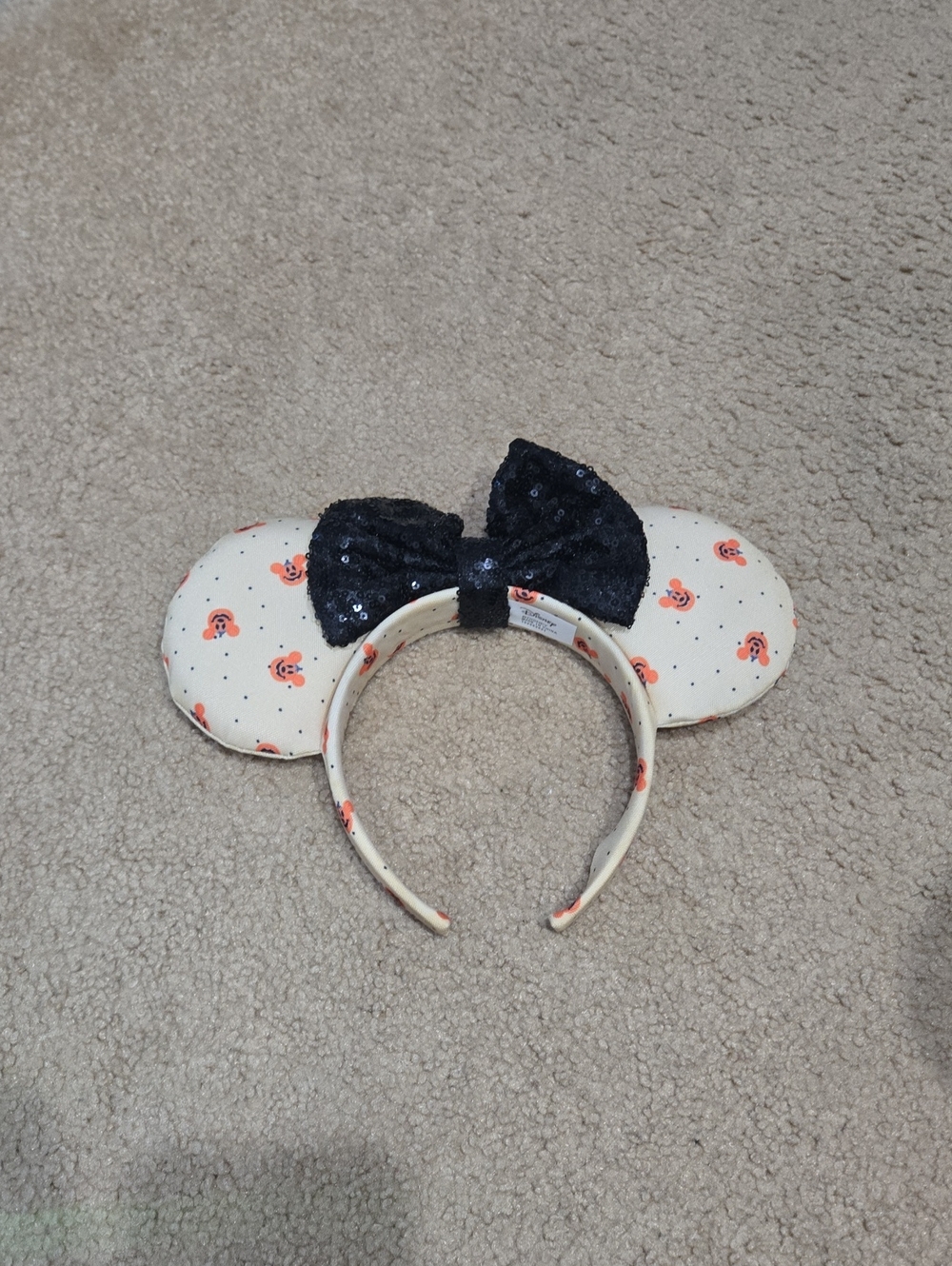 Disney Mickey Ears Halloween Themed- Cream and Black